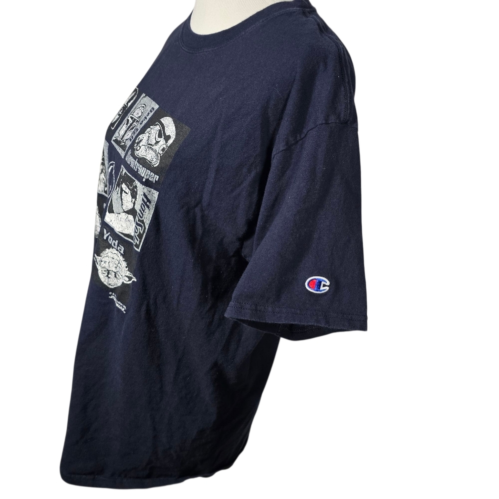 Champion Star Wars Navy Blue Size LARGE Graphic T-Shirt Short Sleeve Tee - Picture 3 of 6